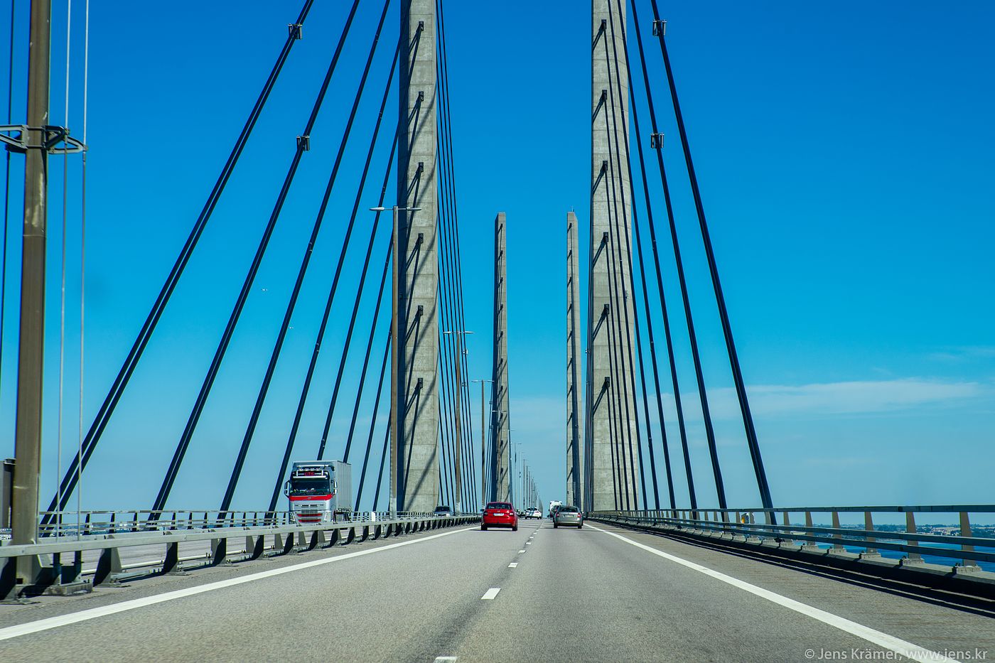 Leaving Denmark by bridge