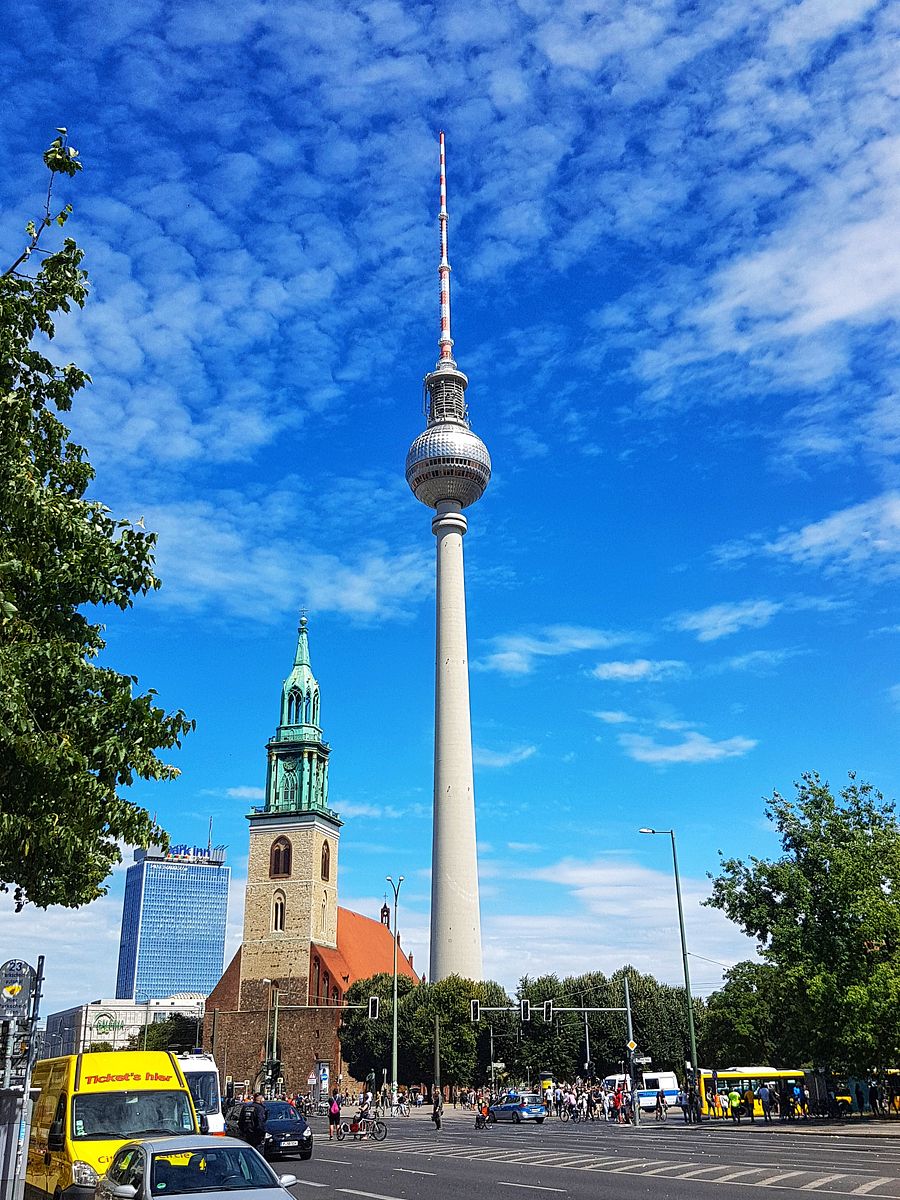 The Fernsehturm is a major landmark in Berlin